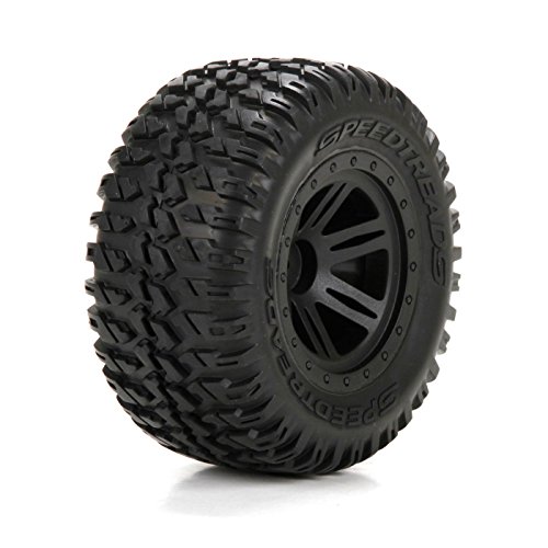 ECX Front/Rear Tire, Premounted, Black Wheel (2): 1/10 AMP MT/DB von ECX