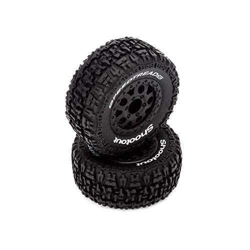 ECX Front/Rear Wheel and Tire, Premount, Black (2): 1/10 2WD/4WD Torment von ECX