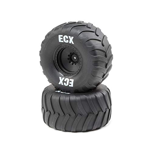 ECX R/L Premounted Tire, Black Whl (2): 1/10 2WD AMP Crush von ECX