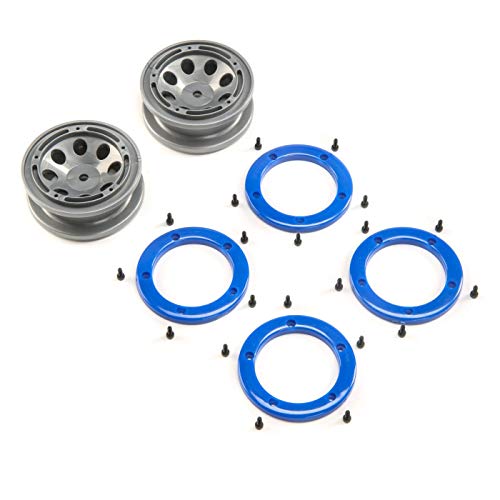 FR/RR Wheel with Beadlock Gray/Blue: Temper G2 von ECX