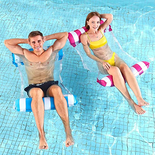 ECtury Luftmatratze Pool, Pool Spielzeug Wasserhängematte 4 IN 1 Wasserspielzeug Pool Zubehör, Pool Aufblasbar Luftmatratze Wasser Hängematte für Matratzen Sessel Schwimmmatratze Sitz (Blau) von ECtury