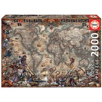 EDUCA 9218008 Piraten Weltkarte 2000 Teile Puzzle von EDUCA BORRAS