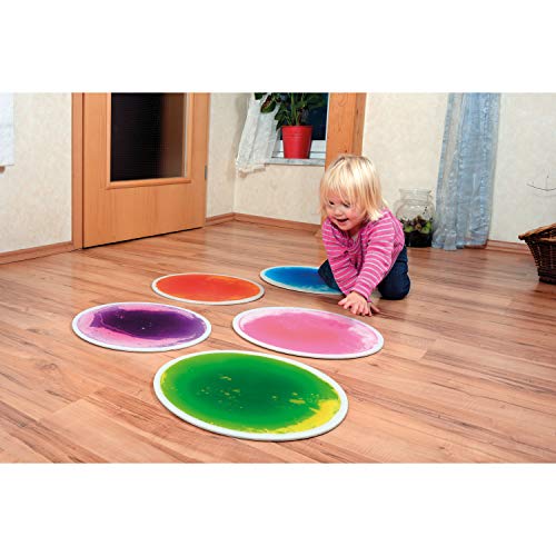 EDUPLAY 110374 Faszinationsmatten, rund, Ø 40 cm, bunt, 5-teilig (1 Set) von EDUPLAY