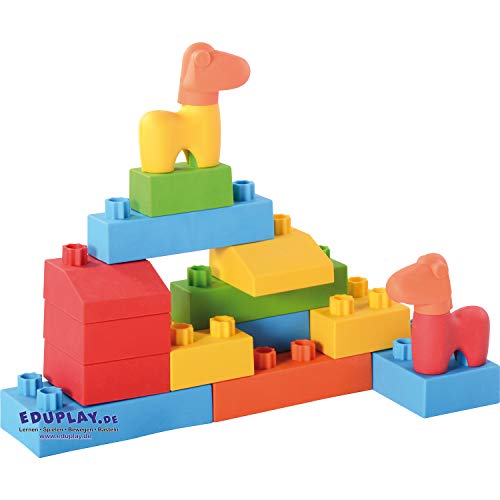 EDUPLAY 120544 Weichbausteine U3, mehrfarbig, 53-teilig (1 Set) von EDUPLAY