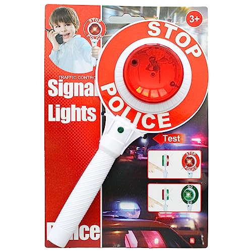 EDUPLAY 120569 Polizei Kelle mit Licht, Ø 11,5 x 25 cm, grün/rot/weiß von EDUPLAY