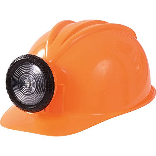 EDUPLAY 150107 Bauhelm mit Lampe für Kinder, Kunststoff, orange von EDUPLAY