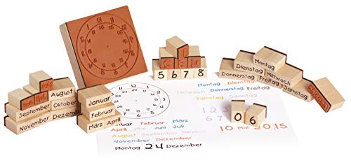 Eduplay 220124 Holzstempel Kalender, Mehrfarbig von EDUPLAY