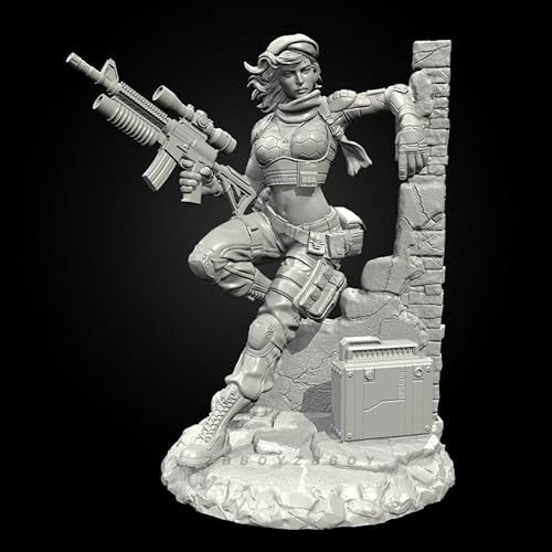 EENNDI 1/24 Sci-Fi Agent Female Warrior Resin Figure Kit Unbemalt und unmontiert Soldier Resin Model Kit //o8A7n5 von EENNDI