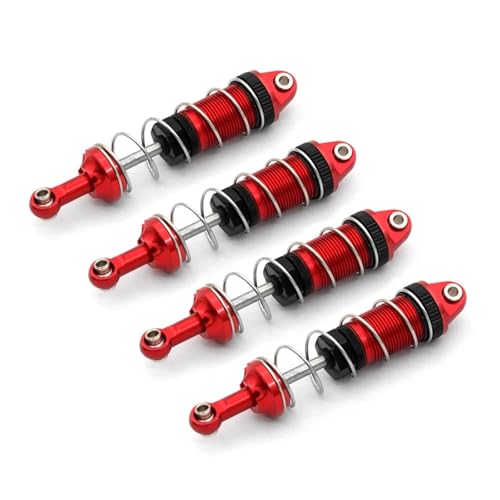 EEQANAO 1 Set RC Auto Metall Stoßdämpfer for SCY 16101 16102 16103 MJX H16 16207 MN128 MN86 MN86KS 1/16 1/12 Upgrade Teile Zubehör(Rood) von EEQANAO