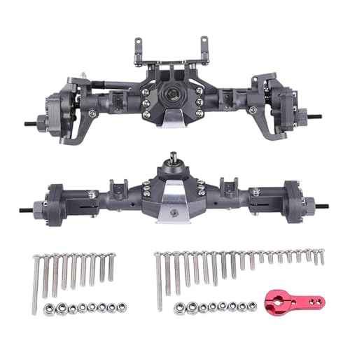 EEQANAO 2 Stück CNC eloxierte vordere und hintere Portalachse for 1/10 RC Crawler Car Axial SCX10 II 90046 RC4WD D90 RGT 86100 for Re-dcat GEN8(Dark Grey) von EEQANAO