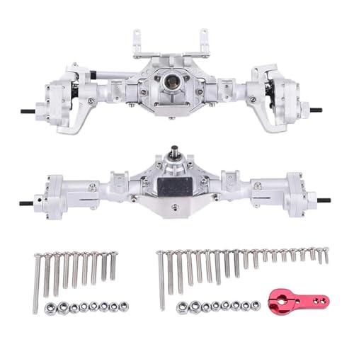 EEQANAO 2 Stück CNC eloxierte vordere und hintere Portalachse for 1/10 RC Crawler Car Axial SCX10 II 90046 RC4WD D90 RGT 86100 for Re-dcat GEN8(Silver) von EEQANAO