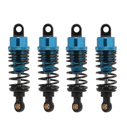 EEQANAO 4 Stücke Metall Stoßdämpfer Dämpfer for TA-Miya TT01 TT02 TA05 TL01 TA03 MF01X M05 M06 1/10 RC Auto Upgrade Teile, blau von EEQANAO