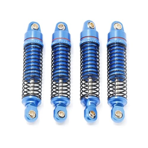 EEQANAO 4PCS Aluminiumlegierung Stoßdämpfer Öldämpfer Kompatibel for Tra-xxas 1/18 Trx4M RC for Crawler Car Verbesserte Ersatzteile(Blauw) von EEQANAO