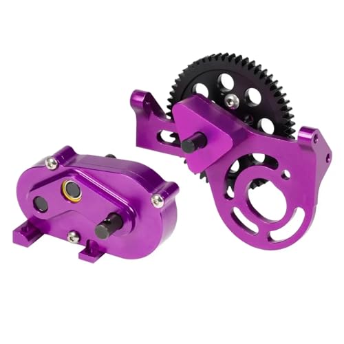 EEQANAO Bearbeitetes Aluminium-Verteilergetriebe mit 30% Außendurchmesser und Delrin-Stirnrad for 1/10 RC Crawler Cheater Rigs for Bui-LDS DIY(Purple Set) von EEQANAO