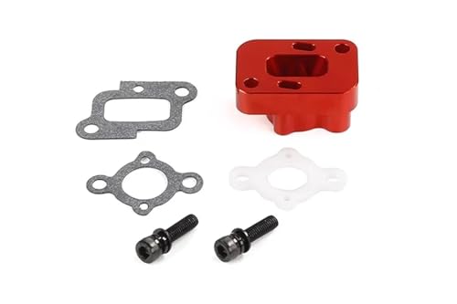 EEQANAO CNC-Aluminium-Einlass-Distanzstück-Vergaserhalterung for Ro-Van-32-cm³- und 36-cm³-Motoren(Rood) von EEQANAO