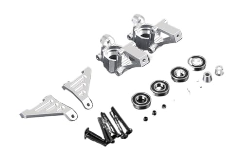 EEQANAO CNC-Aluminium-Vorderradnabe und Lenkungssätze for HPI for B-Aja for Rovan for Baja und for King-Motor(Silver) von EEQANAO