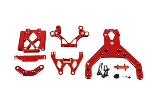 EEQANAO CNC-Aluminiumlegierung Front Towers Bulkhead Supports Kit for HPI for Ro-Van for King Mo-Tor for Ba-ja 5B Buggy(Rood) von EEQANAO