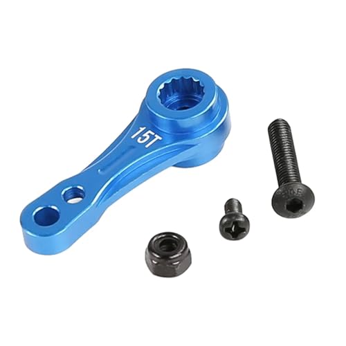 EEQANAO CNC Metall 15/17T Doppelseitiger Zahn-Servoarm for RO-Van LT for RO-Fun KM 5B 5T 5SC(Blauw) von EEQANAO