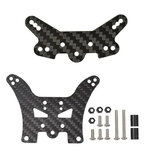 EEQANAO Carbon-Dämpferstreben-Set vorne und hinten for TA-Miya TT-02B TT02B MS 1/10 RC Upgrade-Teile von EEQANAO