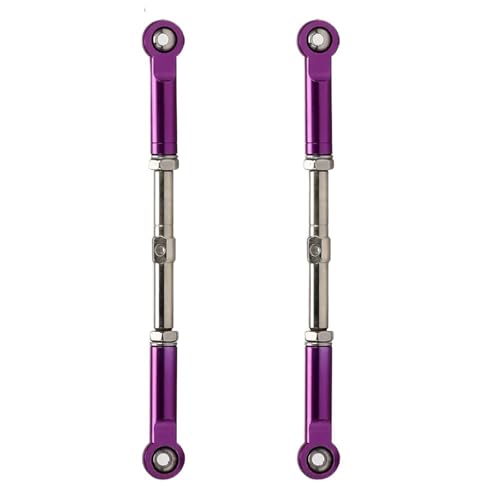 EEQANAO Ersetzen Sie 93535 2-teilige verstellbare Spannschlösser aus gehärtetem Stahl 102 mm Schubstange for RC-Car for HPI for Savage for Flux 2350 X XL 4,6 5,9 2,4 5SC 21(Purple 2Pcs) von EEQANAO