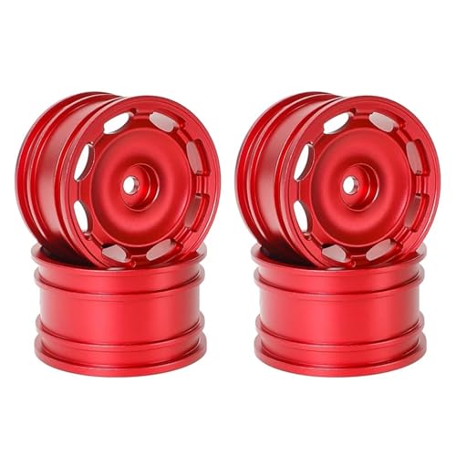 EEQANAO HOT-4Pcs Aluminium Legierung Felge for TA-Miya M03 M04 M05 M06 M07M08 MB-01 XM-01 MF01-XM Chassis Upgrades(Rood) von EEQANAO