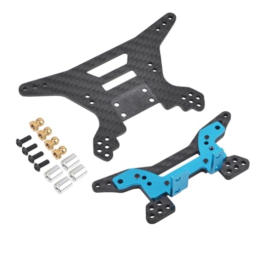 EEQANAO Kohlefaser-Stoßdämpferbrücke/Dämpferstrebe vorne hinten for TA-Miya DF03 Dark Impact Chassis Kit von EEQANAO