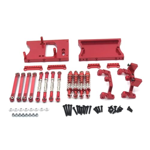 EEQANAO Metall Chassis Zugstangen Servo Feste Halterung Stoßdämpfer for MN D90 D91 MN99S 1/12 RC Auto Upgrade Teile(Rood) von EEQANAO