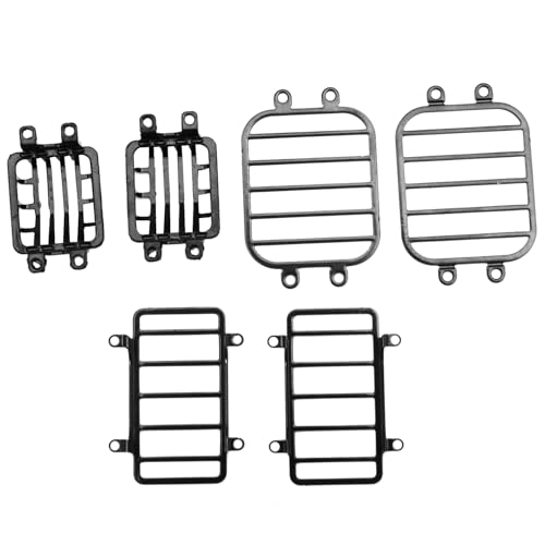 EEQANAO Metall-Seitenlicht-Abdeckung, Rücklicht-Abdeckung, Scheinwerfer-Abdeckungs-Set for 1/10 RC for Rock Crawler Trx4 G500 6 G63 von EEQANAO