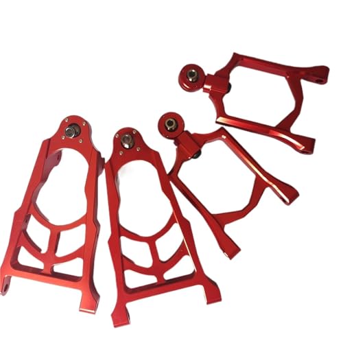 EEQANAO Metallaluminiumlegierungen vorne Oben unten Querlenker for HPI for BA-JA SS 5T 5B 5SC for Rovan for King Motor 1/5 Gas(Rood) von EEQANAO