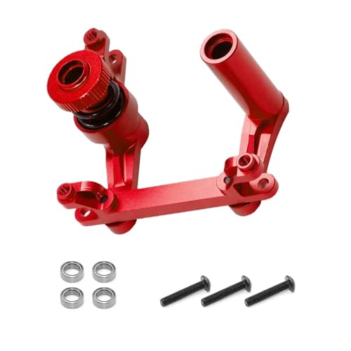 EEQANAO Metalllenkung Bellcranks Servo Saver 4945 for 1/10 for Tra-xxas for E-MAXX for T-MAXX RC Auto Upgrade Teile Zubehör(Rood) von EEQANAO