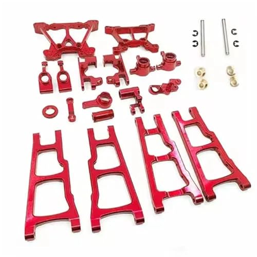 EEQANAO Upgrade-Teile aus Aluminium-Metalllegierung for 1/10 for Tra-xxas for SLA-sh for Stam-pede 4x4 for Rus-tler 4X4 A-Arm RC Crawler Car(Rood) von EEQANAO