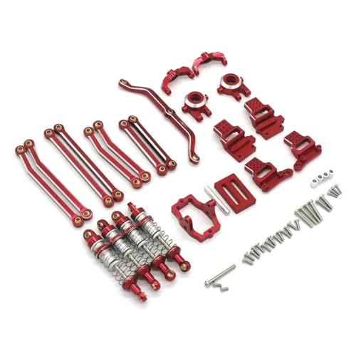 EEQANAO for JJRC C8801 C8809 AX-8560 1/18 RC Fernbedienung Auto Metall Teile Vulnerable Set(Rood) von EEQANAO