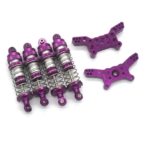 EEQANAO for MJX 14210 14209 RC1/14 Fernbedienung Auto Metall Armaturen Öl Stoßdämpfer Halterung Kit(Purple) von EEQANAO