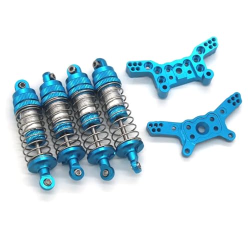 EEQANAO for MJX 14210 14209 RC1/14 Fernbedienung Auto Metall Armaturen Öl Stoßdämpfer Halterung Kit(Sky Blue) von EEQANAO