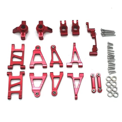 EEQANAO for MJX 14303 14301 14302 1/14 RC 4WD Fernbedienung Auto Metall Upgrade Teile zerbrechlich Set 8 Sets(Rood) von EEQANAO