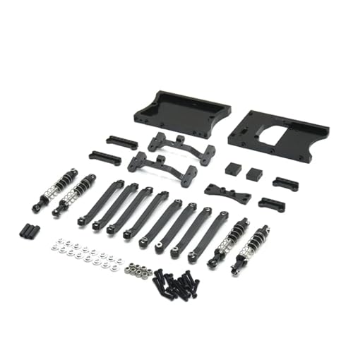 EEQANAO for MN for Modell 1/12 D90 D91 D96 MN98 99S RC Auto Ersatzteile Metall Feste Spurstangen, Lenkgetriebekabine, Heckträger usw. Upgrade-Kits(Zwart) von EEQANAO