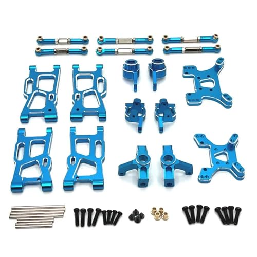 EEQANAO for Wl-Toys 124008 124010 124017 124019 144001 144010 RC Fernbedienung Auto Metall Teile Schwinge Arm Set(Sky Blue) von EEQANAO