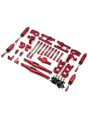 EEQANAO for Wl-Toys 12427 12428 12423 FY01 02 03 Fernbedienung Auto Upgrade Zubehör Metall Upgrade 12 Stück Set Teile(Rood) von EEQANAO