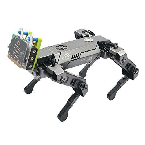 ELECFREAKS Microbit Roboter Dog Xgo Kit, 12 bewegliche Gelenke, programmierbar, Vollmetall, bionisches Roboter-Set, STEM-Pädagogisches Projekt für Open-Source-Hardware (ohne Micro:Bit) von EF ELECFREAKS