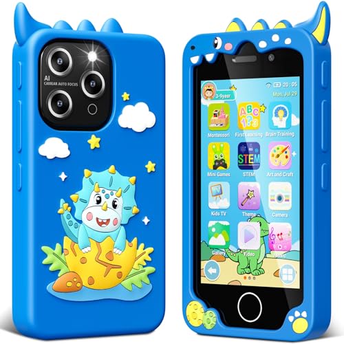 EFFUN Kinder-Smartphone für Jungen, 10,2 cm (4 Zoll) Touchscreen zum Lernen von Musik und Puzzle-Spielen, Kleinkind-Handy für Kinder im Alter von 3–9 Jahren, Dual-Kamera, integrierte 8G-SD-Karte, von EFFUN