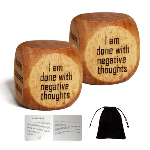 Handgefertigter Holzwürfel mit positiver Affirmation, positiver Würfel „Ich werde die Hoffnung annehmen“, motivierender Würfel, handgemachtes Geschenk, Positive, inspirierende Geschenke (2PC) von EFLAH