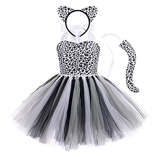 EFOGEP Baby M�dchen Dschungel Tiere Kost�m: Leopard Mesh Tutu Kleid mit Haarreifen Schwanz 3PCS Sets Safari Thema Party Geburtstag Halloween Weihnachten Kleid bis Cosplay Schwarzer Leopard 11-12 Jahre von EFOGEP