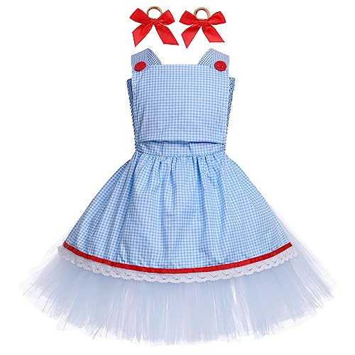 EFOGEP Kinder Mädchen Halloween Kostüm: Prinzessin Ärmellos Spaghettiträger Rüschen Tüll Tutu Kleid Fancy Dress Up Geburtstag Party Weihnachten Bühne Performance Cosplay Rollenspiel Blau 11-12 Jahre von EFOGEP