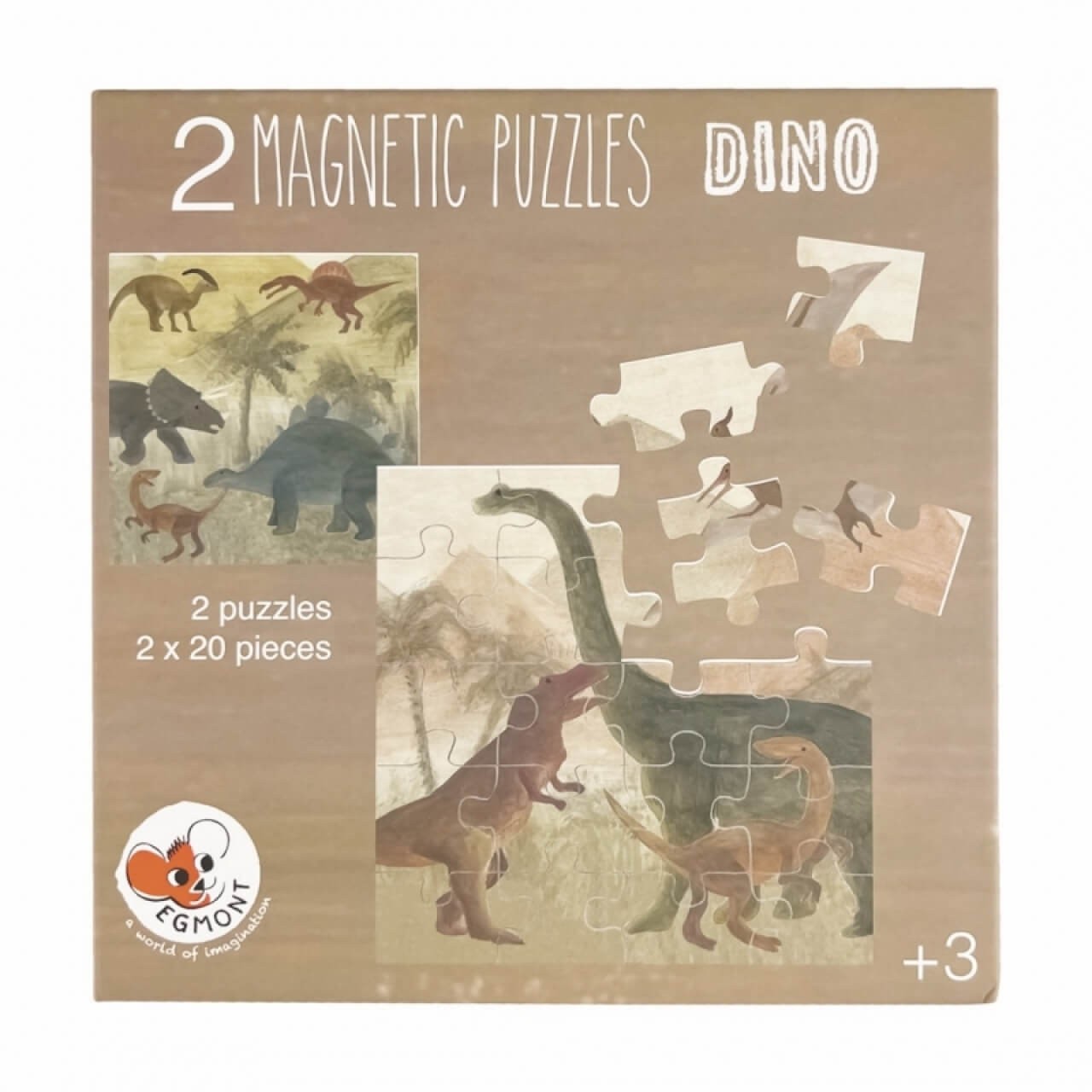 Dino-Magnetpuzzlespiel - Entdecke prähistorische Welten für unterwegs von EGMONT TOYS