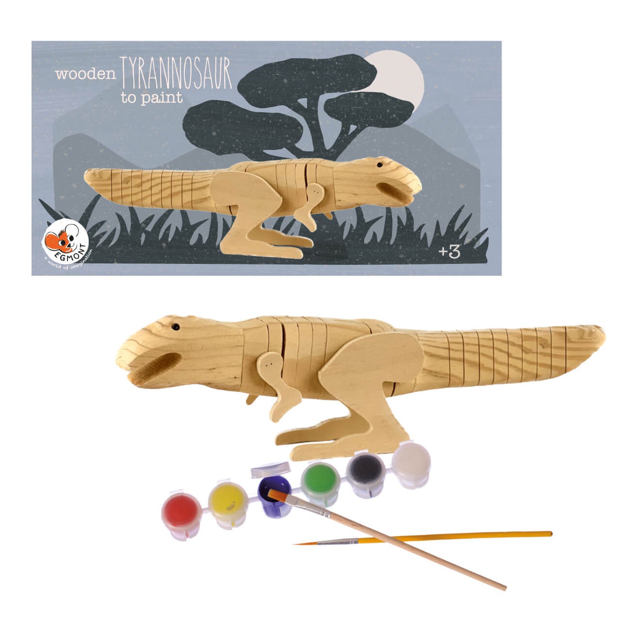 Holz-Tyrannosaurus zum Bemalen - Entdecke den Dino-Künstler in Dir! von EGMONT TOYS