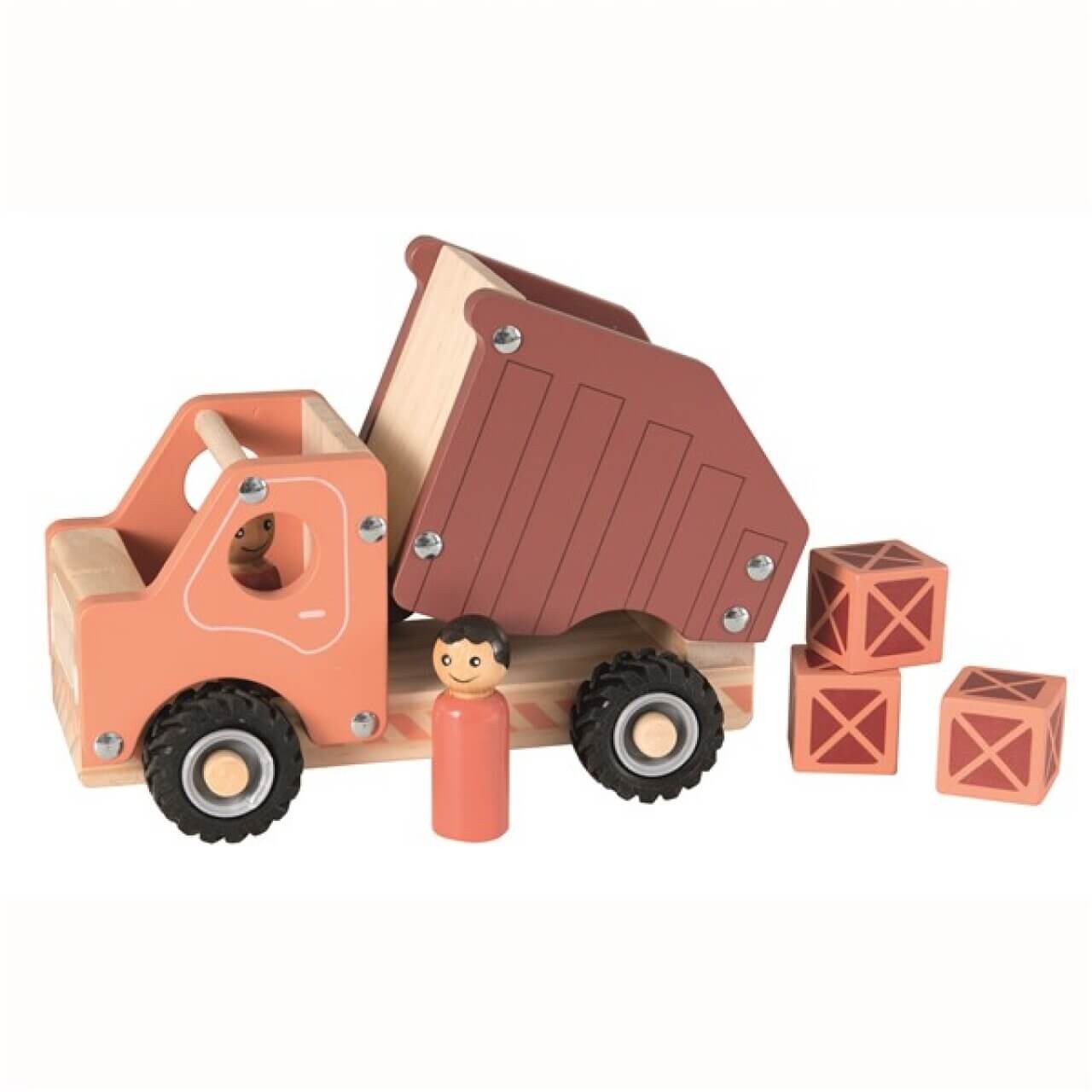Robuster Holz-LKW mit 3 Containern und Vollgummirädern von EGMONT TOYS