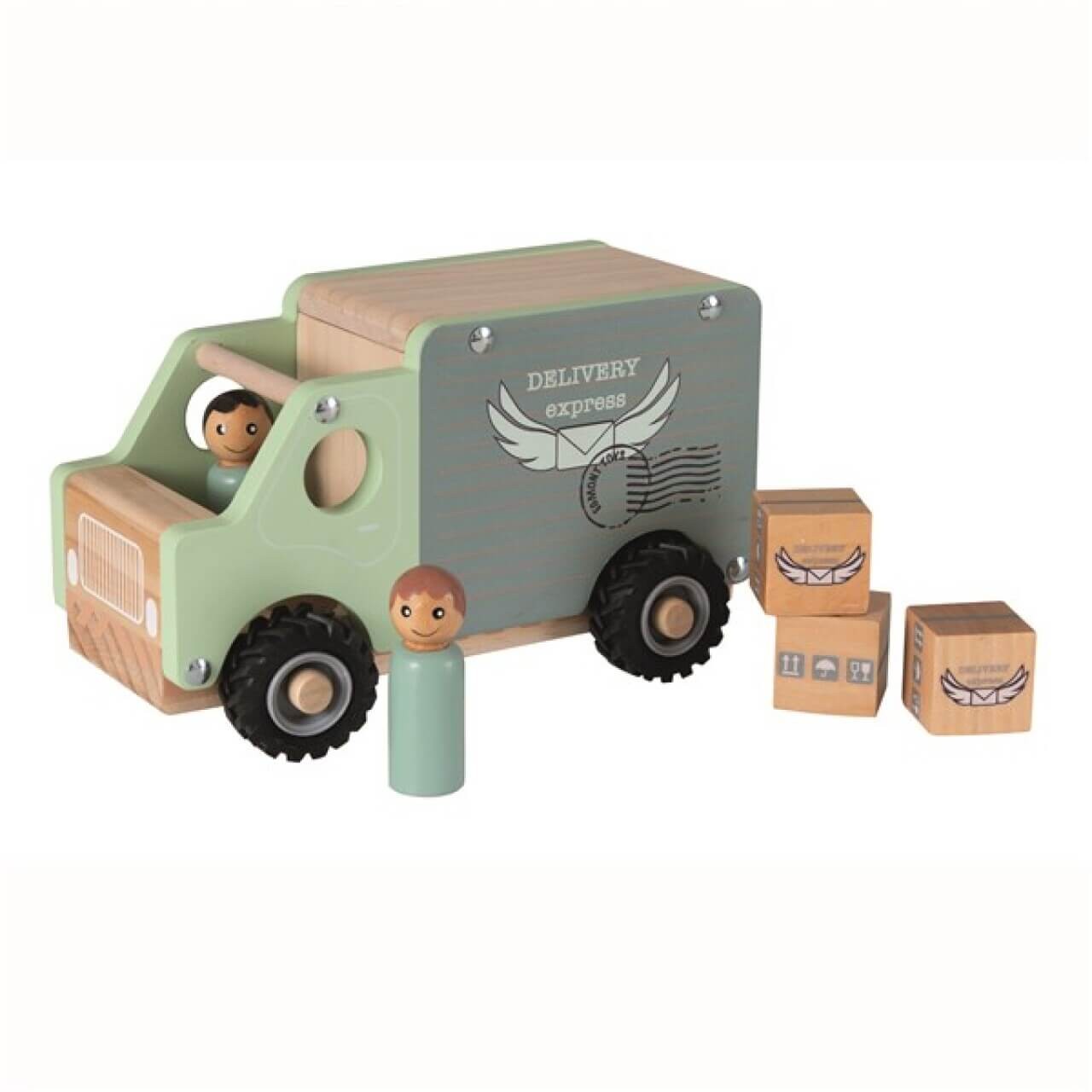 Robuster Holz-Lieferwagen mit 3 Päckchen von EGMONT TOYS