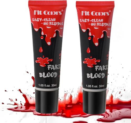 EHIOG 2 Pcs Halloween Kunstblut, gerinnter Blutschorf, Blutgel, für Halloween Kostüm, Zombie, Vampir und Monster Make-up & Dress Up-60 ml von EHIOG