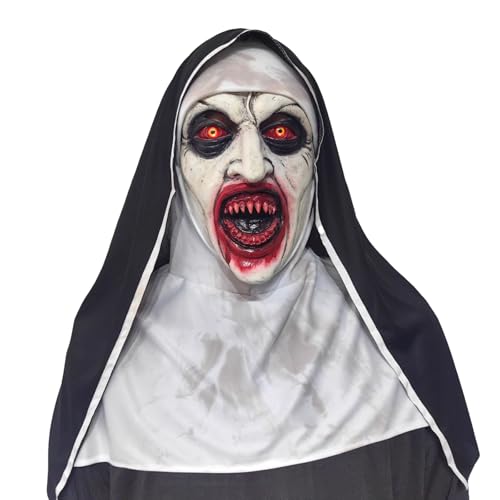 EHIOG Halloween Horror Maske, Gruselige Nonnen Maske, Horror-Events und Kostümpartys, Maske Horror Unisex, Detailgetreu von EHIOG