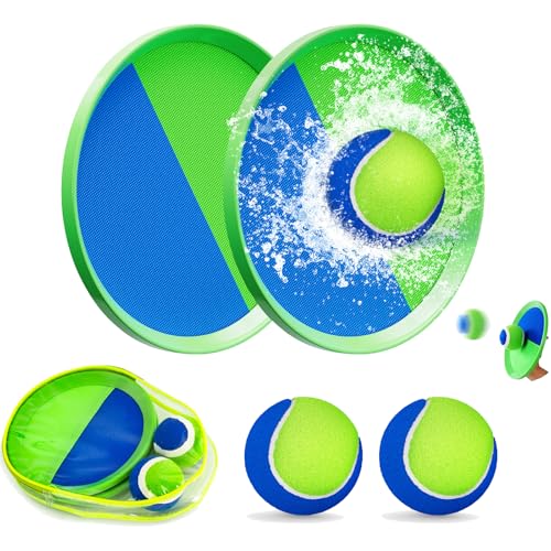 EHIOG Klettballspiel - Klettballspiel für Kinder ab 3 4 5 6, Klettballspiel Klettball Set mit 2 Fangscheiben 2 Klettball,Outdoor Draußen Strand Wasserdicht Spielzeug Spiele EHIOG Klettballspiel - Klettballspiel für Kinder ab 3 4 5 6, Klettballspiel Klettball Set mit 2 Fangscheiben 2 Klettball,Outdoor Draußen Strand Wasserdicht Spielzeug Spiele von EHIOG